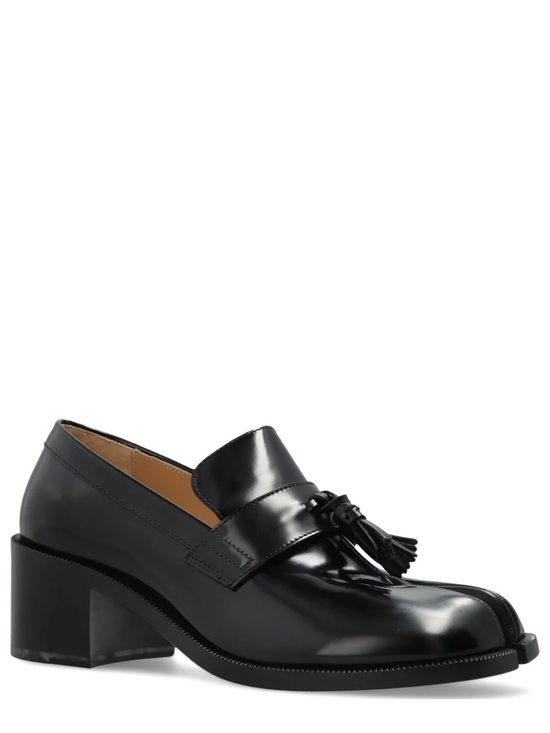Maison Martin Margiela Shoes - Maison Martin Margiela Black Leather Tassel Loafer Heel